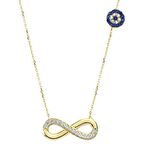 Bilezikhane Sonsuzluk Kolye 2,35 Gram Gözlü 14 Ayar Altın