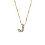 Bilezikhane Zincirli Altın J Harf Taşlı Kolye