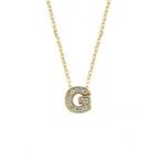 Bilezikhane Zincirli Altın G Harf Taşlı Kolye