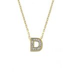 Bilezikhane Zincirli Altın D Harf Taşlı Kolye