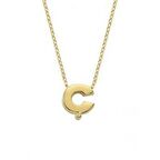 Bilezikhane Zincirli Altın Ç Harf Taşsız Kolye