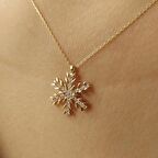 Bilezikhane Taşlı altın kar tanesi kolye 2.56 gram