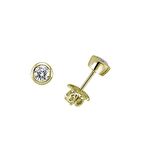 Bilezikhane Küpe Top Tek Taş 1,44 Gram 14 Ayar Altın