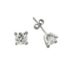 Bilezikhane Küpe Tektaş Beyaz 1,74 Gram 14 Ayar Altın