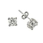 Bilezikhane Küpe Tektaş Beyaz 1,88 Gram 14 Ayar Altın