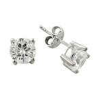 Bilezikhane Küpe Tektaş Beyaz 2,34 Gram 14 Ayar Altın