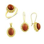 Bilezikhane Akik taşlı set 9.00 Gram 14 Ayar Altın