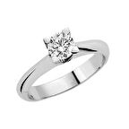 Bilezikhane Yüzük Tek Taş Beyaz 3,03 Gram 14 Ayar Altın