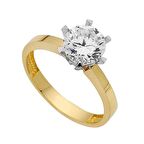 Bilezikhane Yüzük Tek Taş Sarı 2,83 Gram 14 Ayar Altın