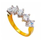 Bilezikhane Beştaş Çarpraz Tırnak 14 Ayar Altın Yüzük