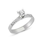 Bilezikhane Tektaş Yüzük Kenar Taşlı 14 Ayar Altın 2.75 Gram