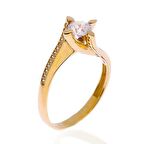 Bilezikhane Tektaş Sarı 2,55 Gram 14 Ayar Altın Yüzük