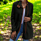 Peluş Rahat Şık Uzun Kollu Kışlık Ceket