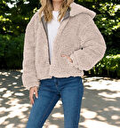 Kışlık Özel Tasarım Şık Peluş Ceket