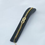 Yeni Sezon Vip Özel Seri Paslanmaz Çelik Sonsuzluk Model Altın Kaplama Kadın Bileklik