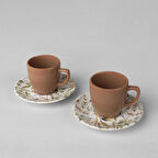 Linens Shara Seramik 2'li 110 ml Kahve Fincan Seti Kiremit