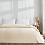 Taç Monet Pamuk Çift Kişilik Pike Kremrengi