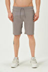 Erkek Crinkle Kumaş Regular Fit Şort Gri