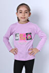 KIZ ÇOCUK UZUN KOLLU TSHİRT 4 MEVSİM BİSİKLET YAKA COOL EDİTİON BASKILI D45