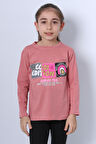 KIZ ÇOCUK UZUN KOLLU TSHİRT 4 MEVSİM BİSİKLET YAKA COOL EDİTİON BASKILI D45