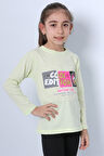 KIZ ÇOCUK UZUN KOLLU TSHİRT 4 MEVSİM BİSİKLET YAKA COOL EDİTİON BASKILI D45