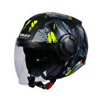 Sway Açık Kask Güneş Vizörlü Sw 766 Posion Yellow