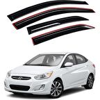 Hyundai Accent Blue 2011-2018 Uyumlu Mugen Cam Rüzgarlığı Seti Piano Black 4'lü İthal