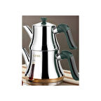 LİNES NAZ AİLE ÇAYDANLIK KRİSTAL KULP BRONS SOFT YEŞİL