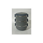 AKILLIELMA-PENGUEN PNG-6002 GRİ 3'LÜ SEFER TASI