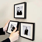 Nobbystar Yapışkanlı Sök-Tak Paspartulu Siyah 14x14cm POLA Kare Fotoğraf Çerçevesi - 3'lü Paket