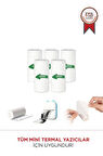 Torima Yapışkanlı Beyaz 1Paket (5Adet) Termal Rulo Kağıt Etiket Sticker Tüm Mini Makinelara Uyumlu