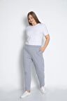 Kadın Büyük Beden Rahat Kesim Cepli Gri Eşofman Altı