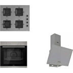 Ferre Pure Ss Serisi Gri Cam Ankastre Set D088 - SS208 - XE61MDV