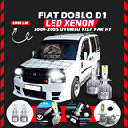 Fiat Doblo D1 2000-2005 Kısa Far Uyumlu Şimşek Etkili Led Xenon Performance Series H7