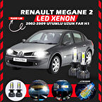 Renault Megane 2 2002-2009 Uzun Far Uyumlu Şimşek Etkili Led Xenon Pro Series H1