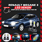 Renault Megane 3 2009-2016 Kısa Far Uyumlu Şimşek Etkili Led Xenon Pro Series H8