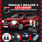 Renault Megane 4 2016-2021 Kısa Far Uyumlu Şimşek Etkili Led Xenon Pro Series H7