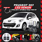 Peugeot 207 1996-2011 Kısa Far Uyumlu Şimşek Etkili Led Xenon Premium Series H7