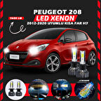 Peugeot 208 2012-2020 Kısa Far Uyumlu Şimşek Etkili Led Xenon Pro Series H7