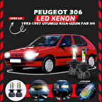 Peugeot 306 1993-1997 Uzun Kısa Far Uyumlu Şimşek Etkili Led Xenon Pro Series H4