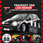Peugeot 308 2008-2012 Kısa Far Uyumlu Şimşek Etkili Led Xenon Premium Series H7