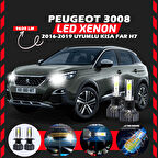 Peugeot 3008 2016-2019 Kısa Far Uyumlu Şimşek Etkili Led Xenon Pro Series H7