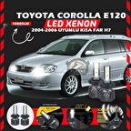 Toyota Corolla E120 2004-2006 Kısa Far Uyumlu Şimşek Etkili Led Xenon Premium Series H7