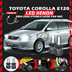 Toyota Corolla E120 2004-2006 Uzun Far Uyumlu Şimşek Etkili Led Xenon Premium Series HB3