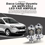 Dacia Lodgy Için Uyumlu Şimşek Etkili Mercek Led Xenon Oto Ampulu Çift Renk
