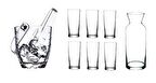 Paşabahçe rakı bardak ve 9 prç. rakı bardağı ve buz kovası seti 