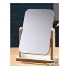 Ahşap Ayarlanabilir Masa Üstü Makyaj Aynası 22 Cm