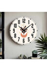 Çiçek desenli Dekoratif Türkçe Rakamlı UV Baskılı Duvar Saati (Sessiz) Akar Mekanizma Metal Akrep