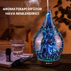 Hava Nemlendirici Aromaterapi Ev Ofis Kokusu Led Işıklı Desenli Dekoratif Modern Şık  Zaman Ayarlı