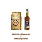 Lavazza Qualità Oro Kahve Çekirdeği 1000 gr ve Grande Terra Vanilya Şurubu 750 ml Seti